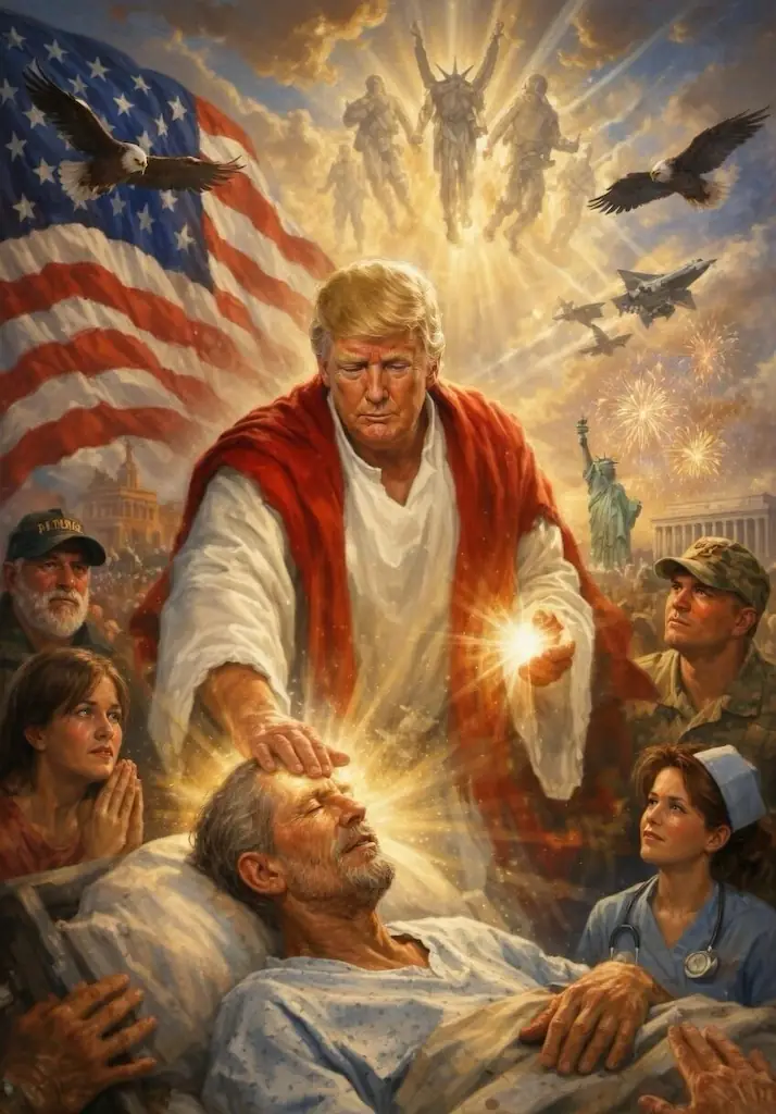 The President caused a stir after posting the image on Sunday evening. Credit: Truth Social/@realDonaldTrump