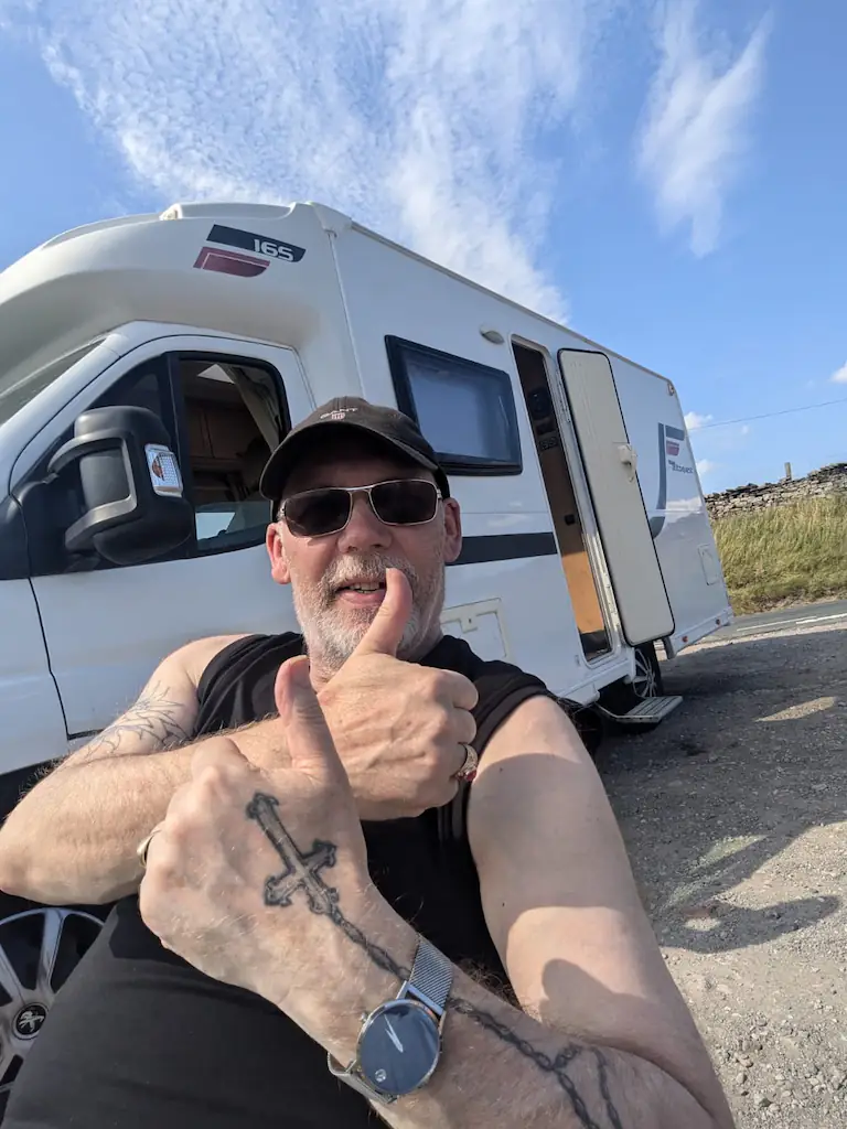Mick now lives in a campervan he calls his 'church on wheels'. Credit: Pastor Mick Flemming 