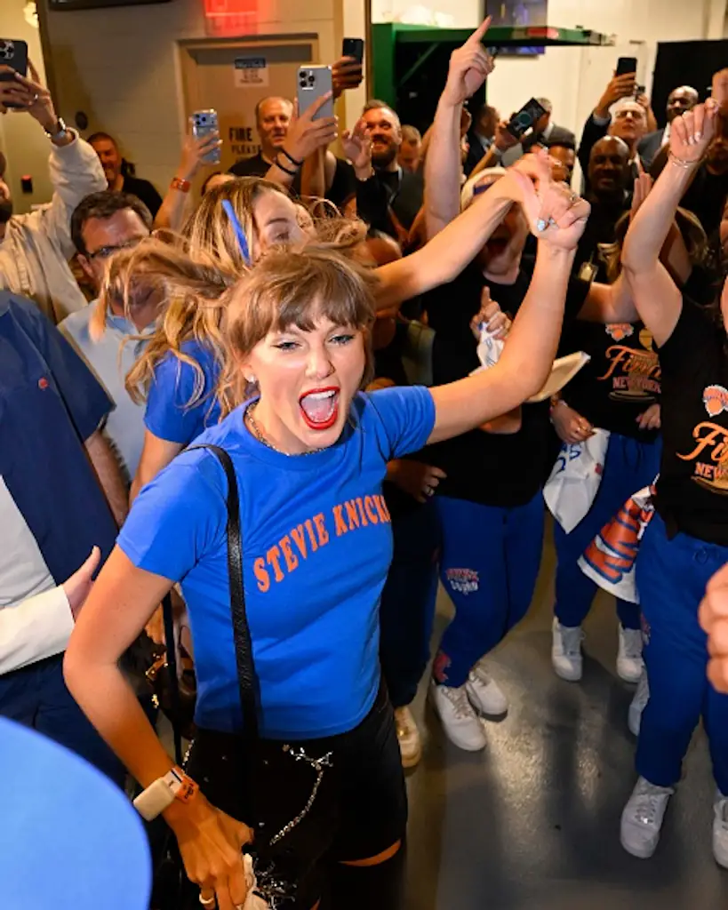 Taylor Swift at the basketball. Credit: David Dow/NBAE via Getty Images