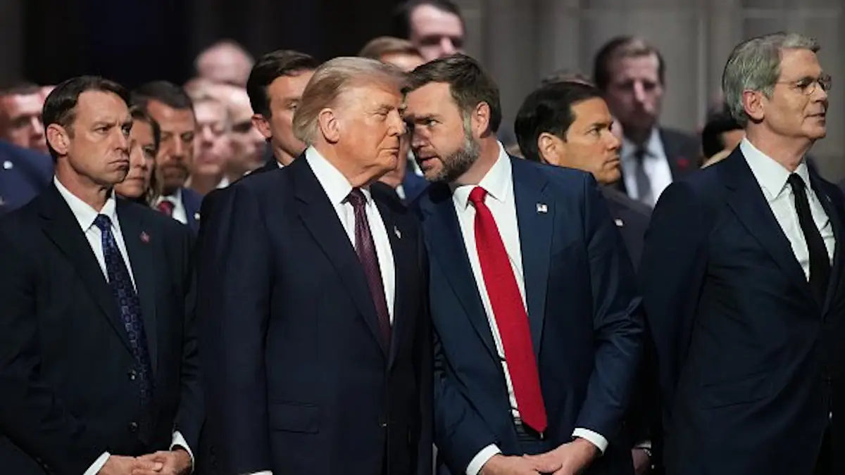 Footage of Donald Trump at funeral goes viral as viewers fixate on strange reaction from man sat behind him