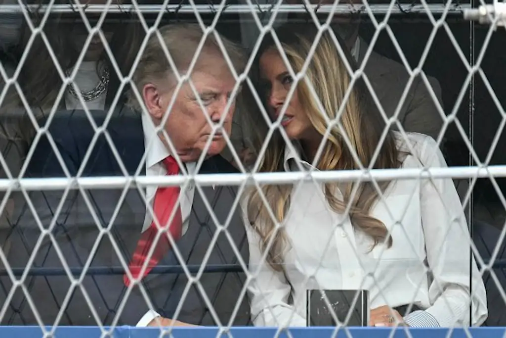 Donald and Melania Trump has prompted speculation around their marriage after they appeared to argue at the Freedom 250 event on Sunday, with Natalie Harp also in attendance. Credit: SAUL LOEB / AFP via Getty Images