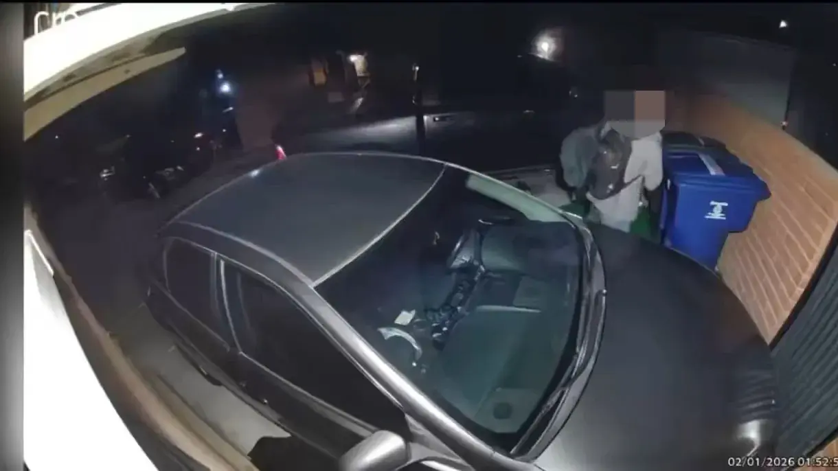 The footage shows a man wearing a similar backpack to the masked suspect. Credit: X