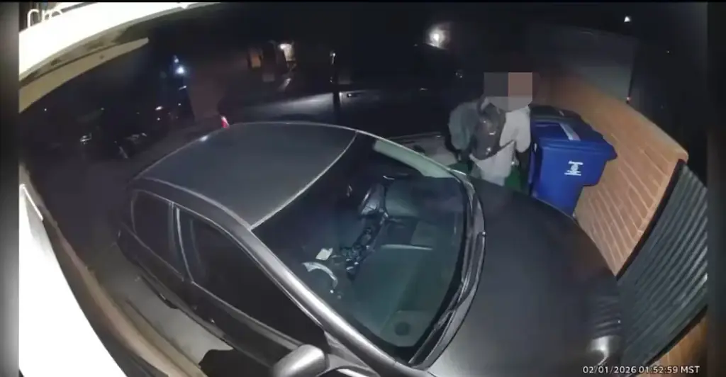 The footage shows a man wearing a similar backpack to the masked suspect. Credit: X