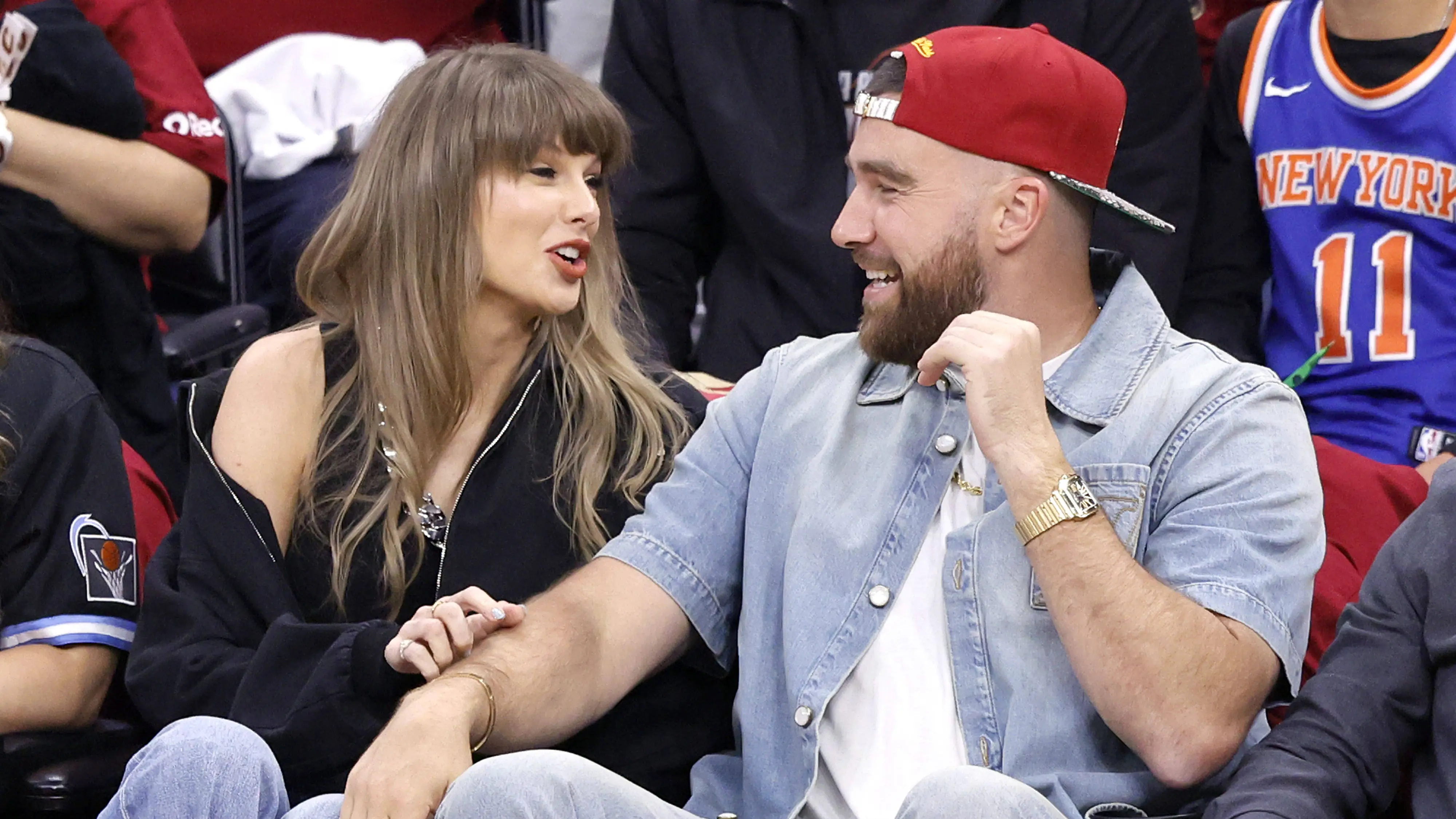 Taylor Swift and Travis Kelce had an awkward moment during the NBA Eastern Conference Finals. Credit: IMAGO / UPI Photo