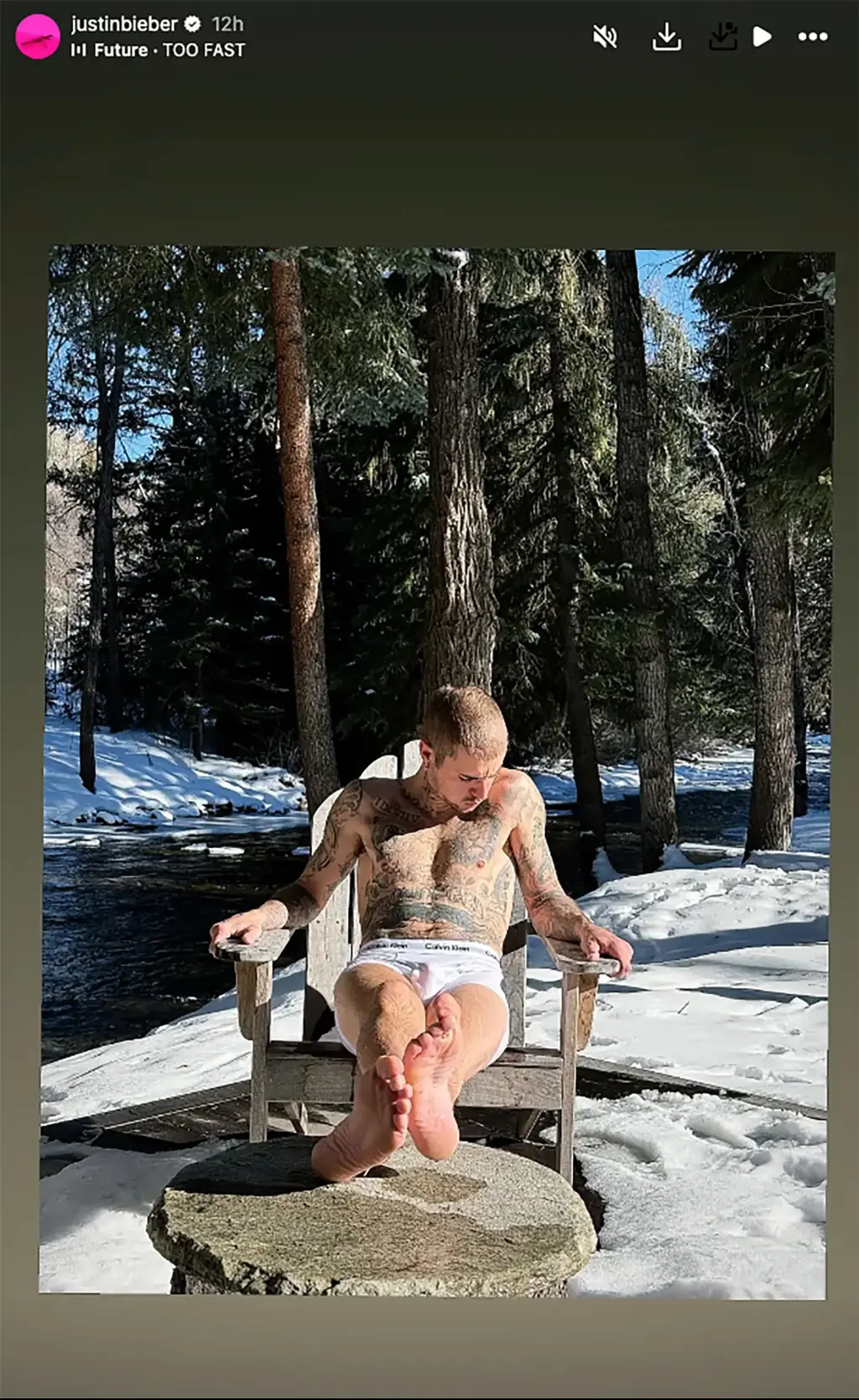 Bieber posted the images on his Instagram story. Credit: Instagram / Justin Bieber