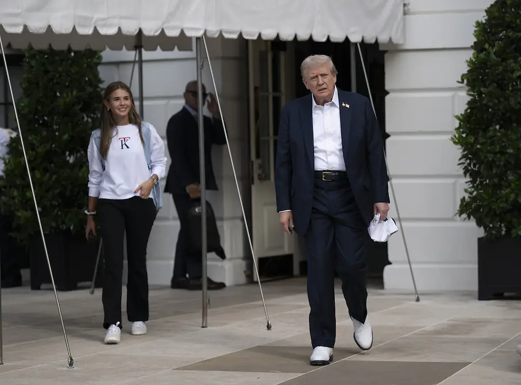 Kai Trump with her grandfather Donald Trump. Credit: X/White House