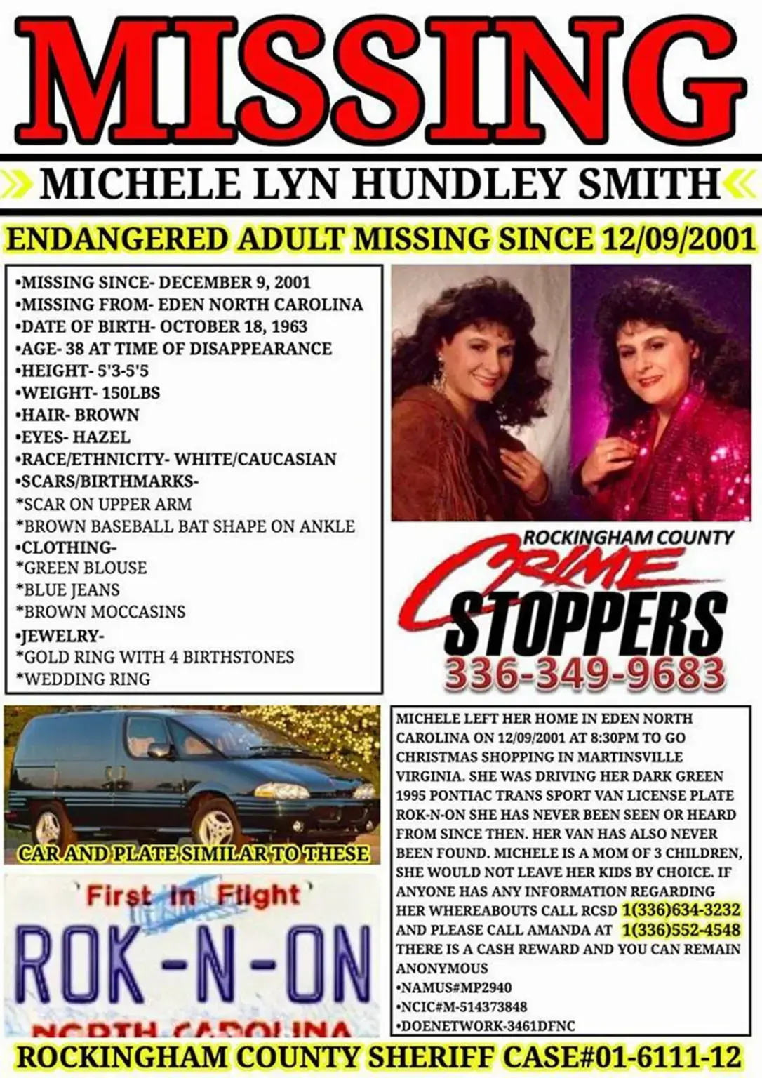 Michele went missing in 2001. Credit: Facebook