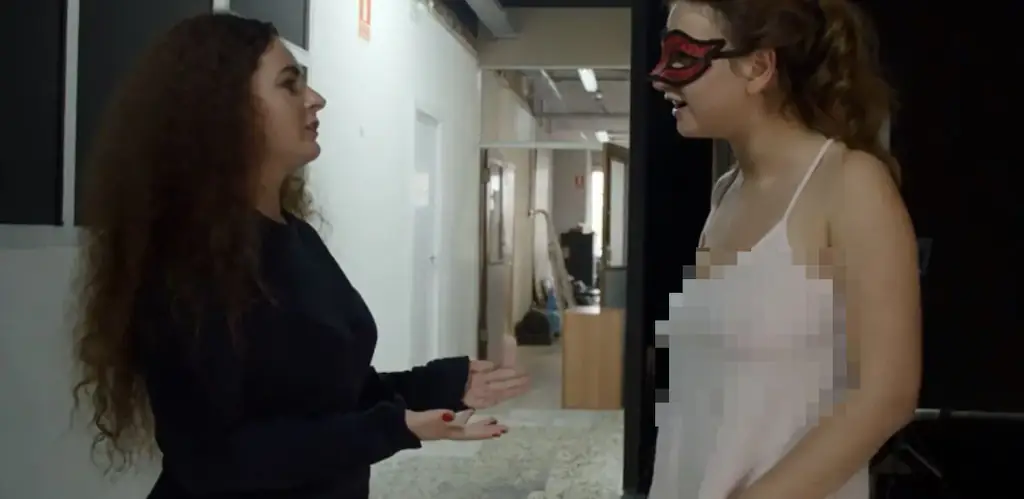 A 19-year-old Russian adult star spoke about her anxieties about sleeping with 20 men on Porn Laid Bare. Credit: BBC