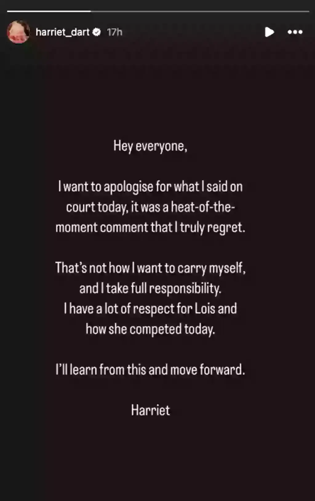 Harriet Dart apologised for her comments  Credit: Instagram/harriet_dart