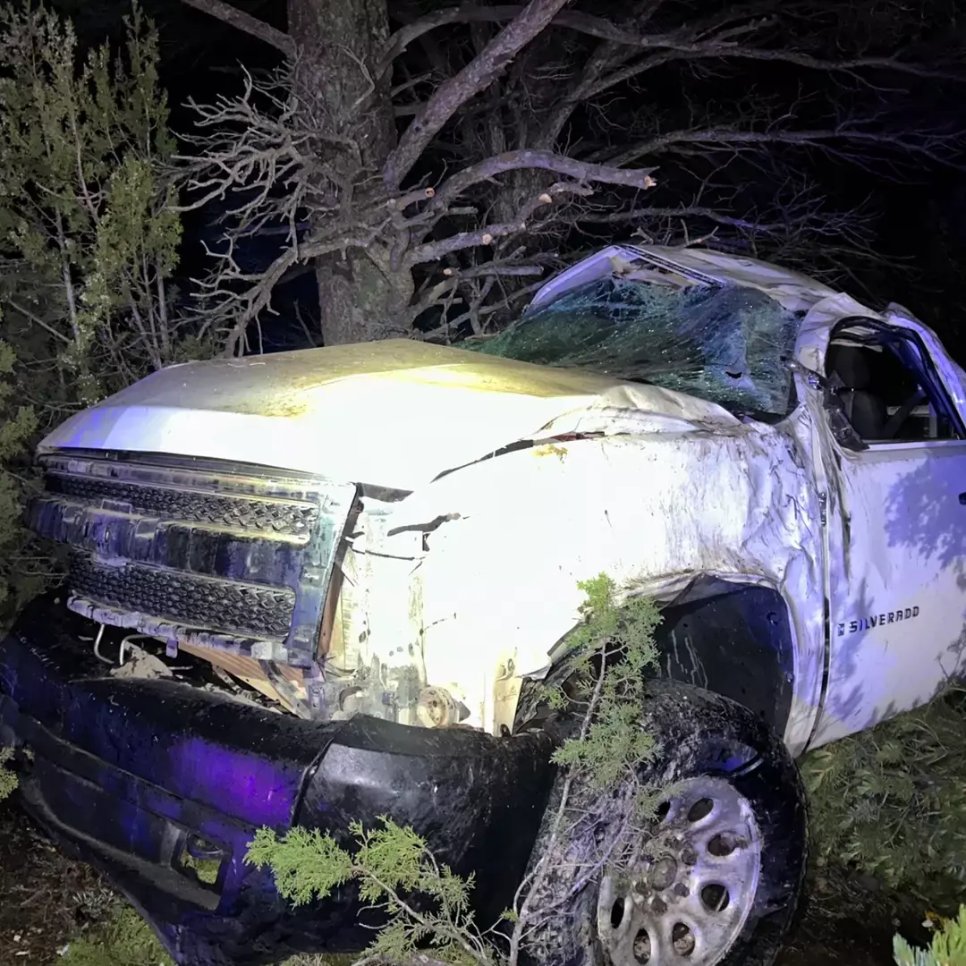 Police have issued a warning after a 13-year-old crashed a vehicle into a tree. Credit: AZDPS Highway Patrol/Facebook

