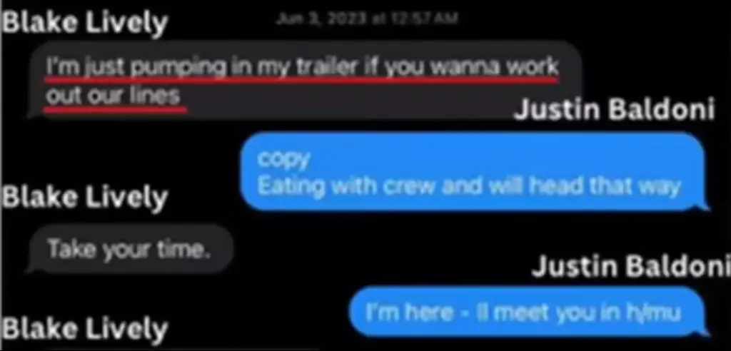 The alleged text exchange. Credit: Superior Court of the State of California