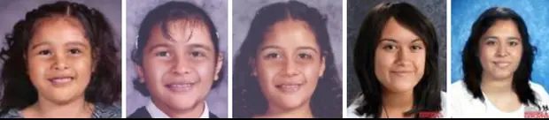 Age progression images of Andrea Michelle Reyes. Credit: Othram/NAMUS/New Haven Police Department