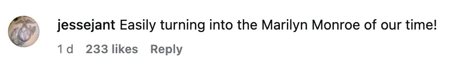 Fans were clearly taken by Sweeney's homage to the Hollywood icon's mix of glamour and sex appeal (Pic: Instagram)