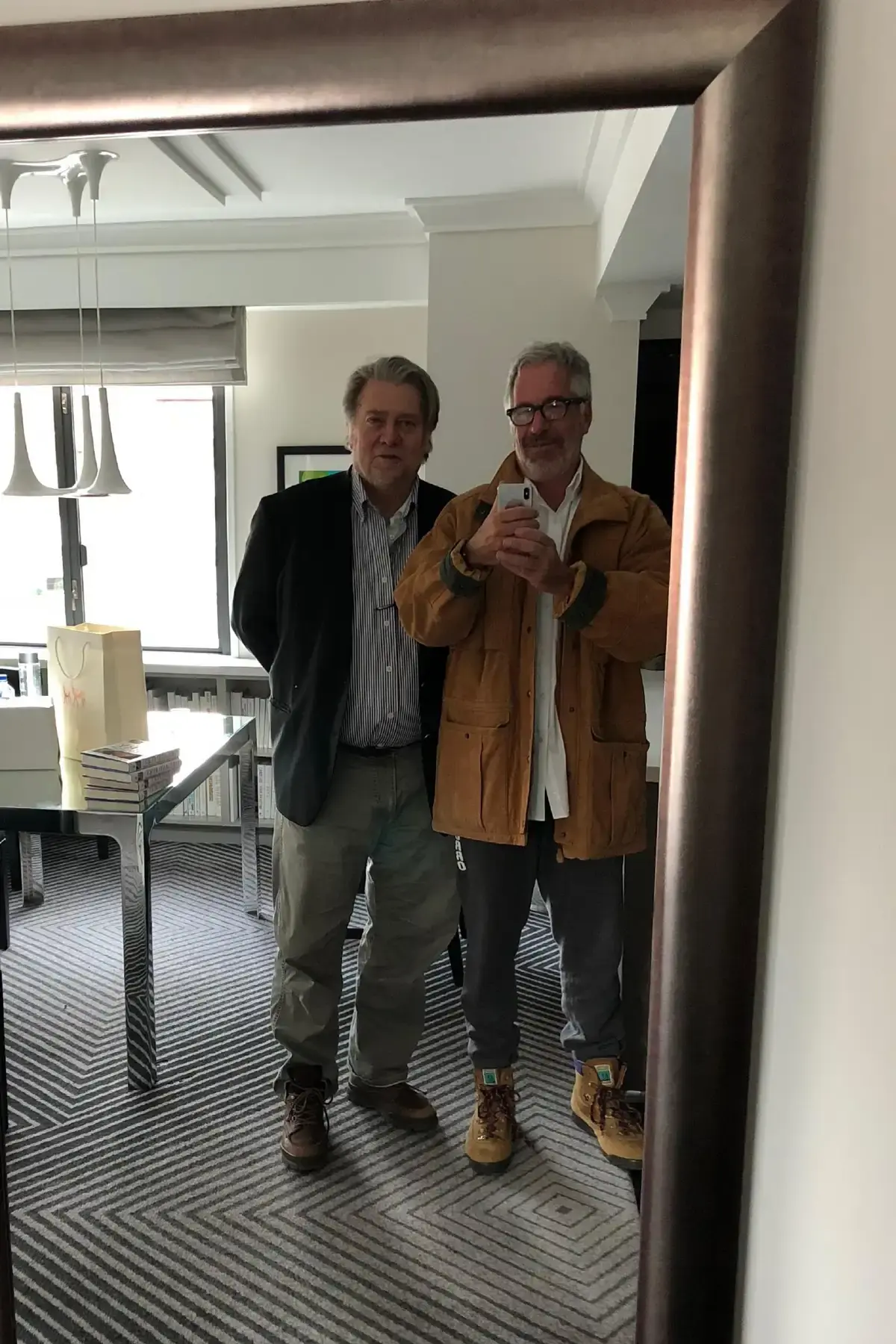 Epstein and Bannon took a selfie. Credit: House Committee on Oversight and Government Reform