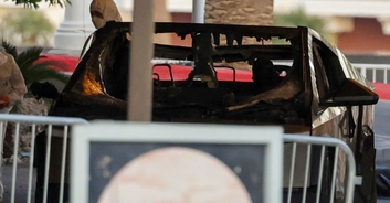 Terrifying moment Tesla Cybertruck explodes outside Trump hotel in Las Vegas