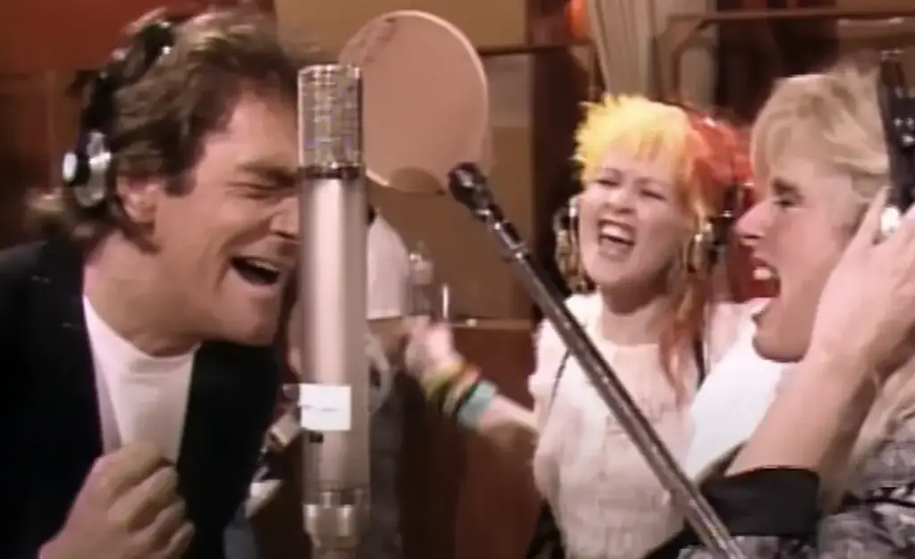 Michael Jackson wasn't a fan of Huey Lewis and Cyndi Lauper's harmonizing on the track (Picture: Netflix)