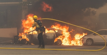 Harrowing footage taken from flight shows destruction caused by Los Angeles wildfires