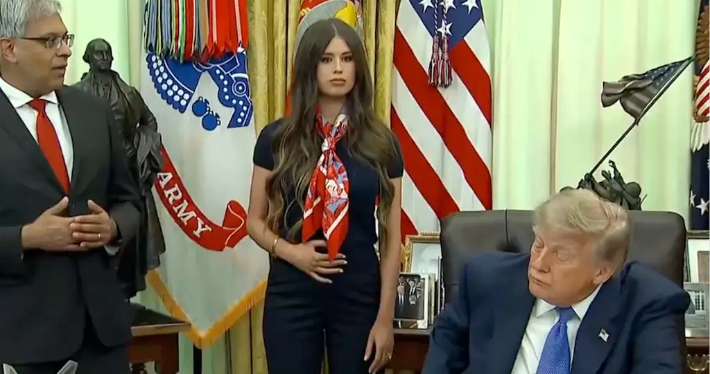 Social media users were baffled as the woman appeared to wake Trump up. Credit: X