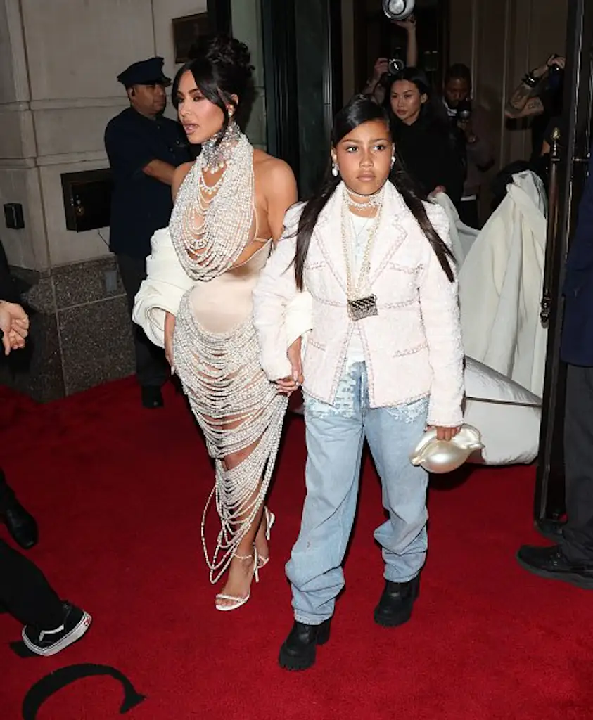 Kim Kardashian and her eldest child North West. Credit: MEGA / Getty
