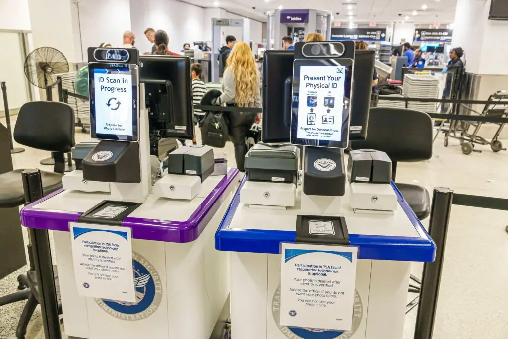 A new policy across US airports that will collect facial recognition data from noncitizens entering and leaving the country comes into effect today. Credit: Jeff Greenberg / Getty