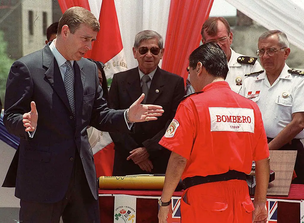 Prince Andrew in Peru in March 2002. Credit: Getty Images
