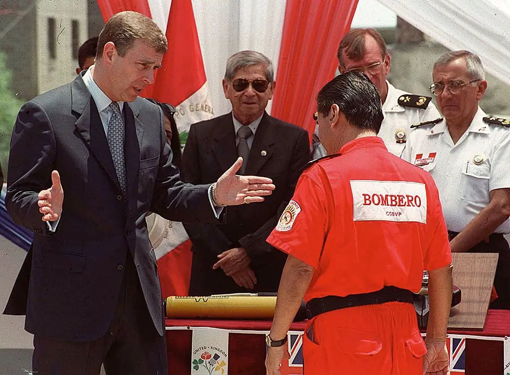 Prince Andrew in Peru in March 2002. Credit: Getty Images