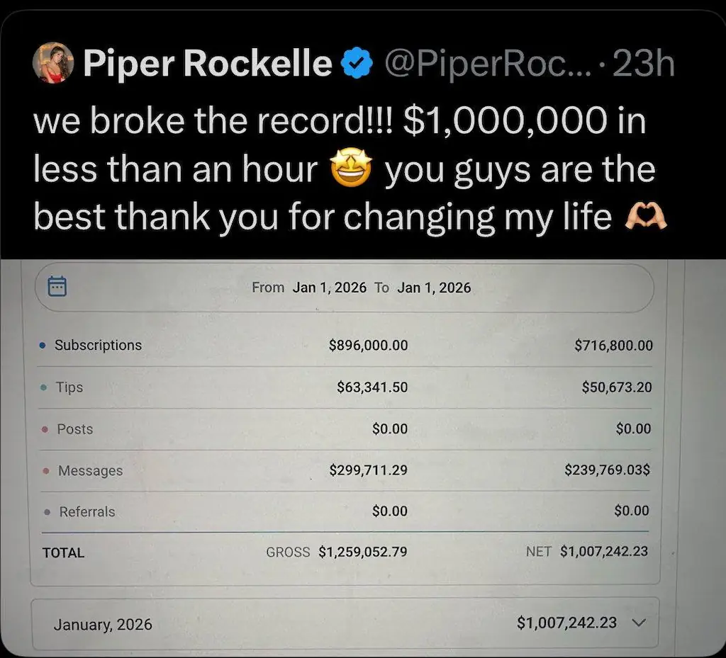 Piper Rockelle launched her OnlyFans when she turned 18. Credit: X / Piper Rockelle