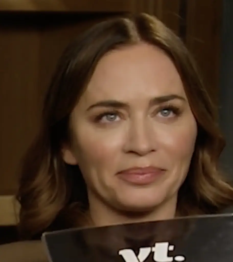 Blunt gently poked fun at director Christopher Nolan for her low screen time. Credit: VT