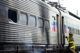 Train traveling from Pennsylvania to Delaware carrying 350 passengers bursts into flames