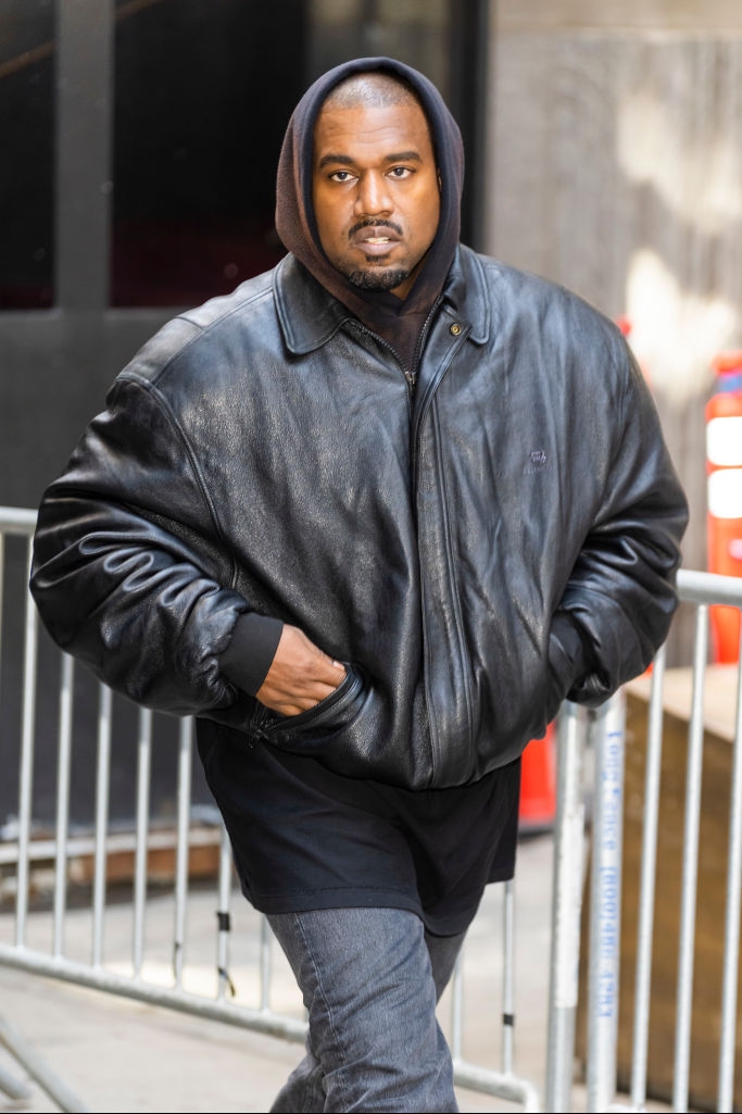 Kanye in a hoodie