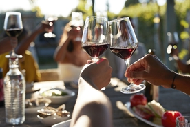 Spectacular moment small town was flooded by more than 2 million liters of red wine