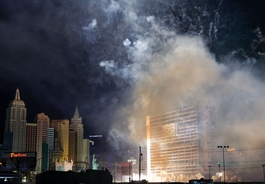 Dramatic footage shows iconic Las Vegas hotel reduced to rubble in seconds