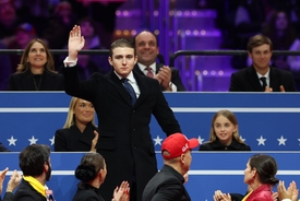 Donald Trump bizarrely claims son Barron has 'unbelievable aptitude for technology' for being able to turn on a laptop