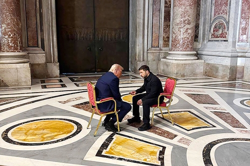 White House and others share details behind Trump and Zelensky's meeting at Pope Francis' funeral