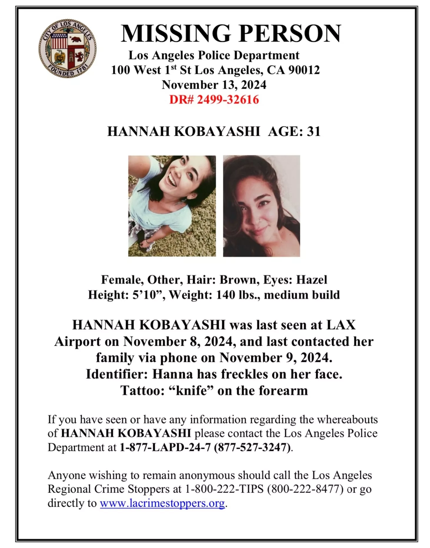 Missing Hawaii Woman Hannah Kobayashi Was Filmed Crossing Border Into ...