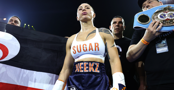 Boxer Cherneka Johnson turns up to weigh-in wearing bodypaint on torso