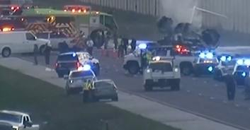 Officials reveal tragic death toll after plane crashes on Florida interstate