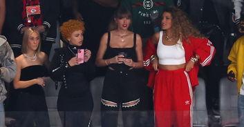 Taylor Swift sends fans wild as she chugs a beer after appearing on the big screen