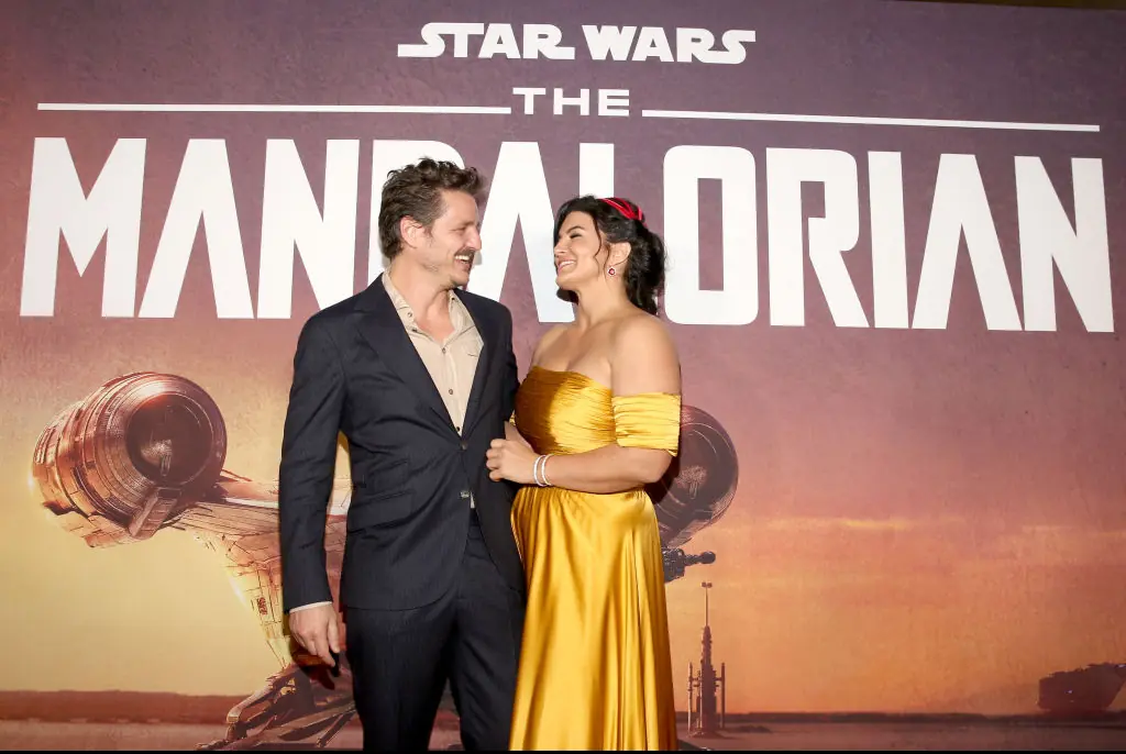 Carano starred alongside Pedro Pascal in the Star Wars spinoff. Credit: Jesse Grant/Getty/Disney
