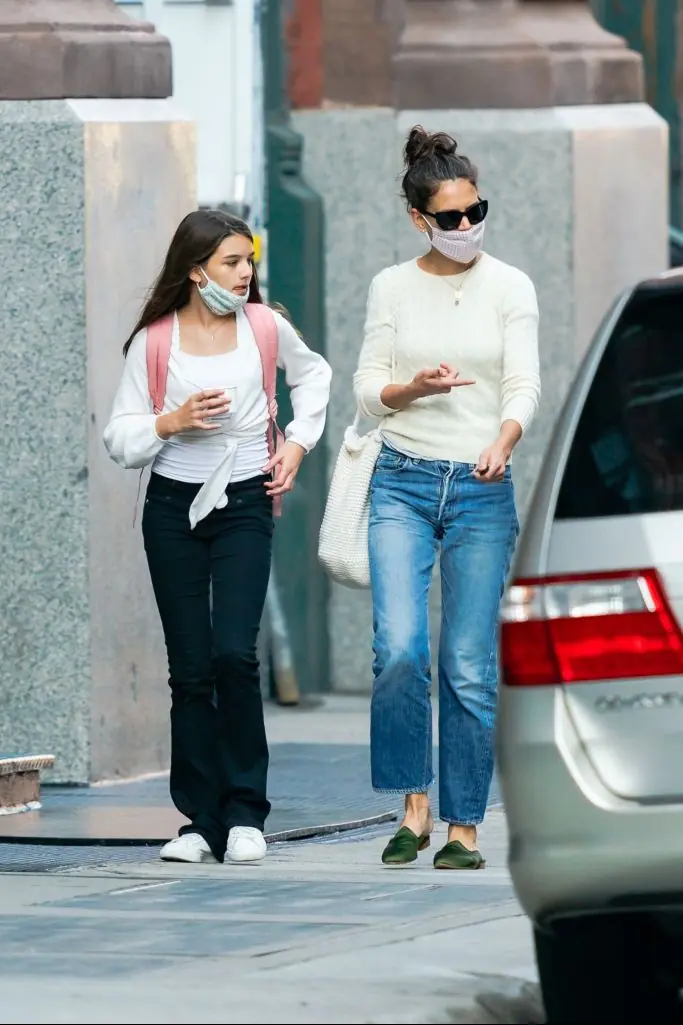 Suri, seen with mom Katie in 2020, revealed her new name. Credit: Gotham/GC Images/Getty Images 
