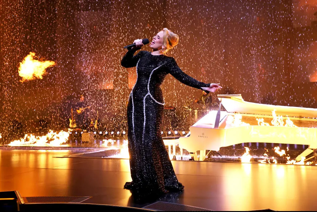Adele quickly shut down the rude heckler. Credit: Kevin Mazur / Getty