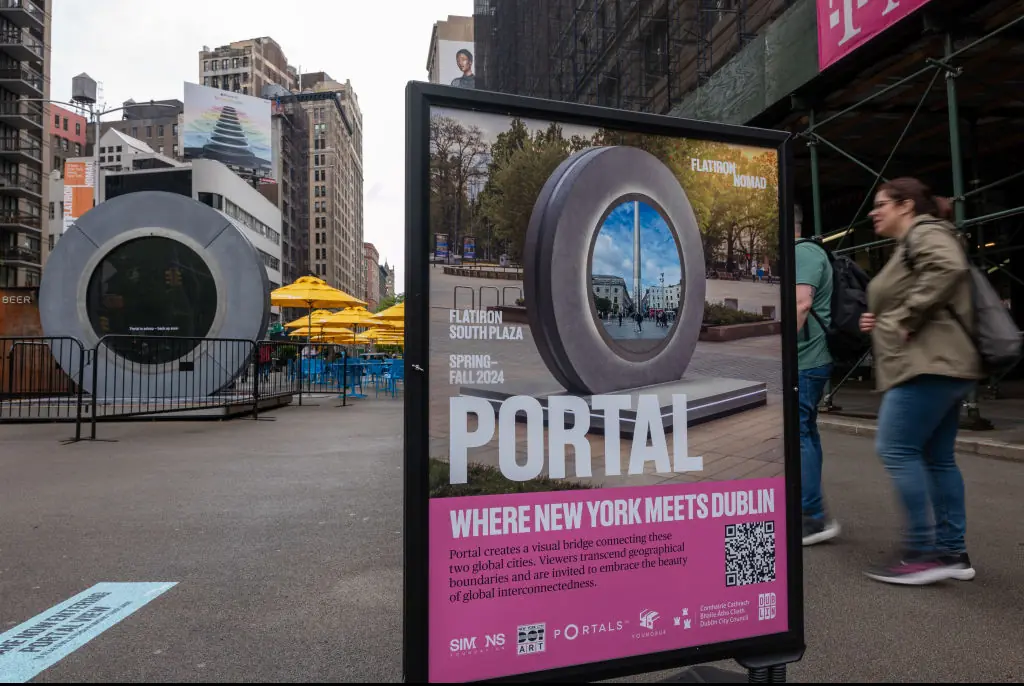 The portal was intended to link the two cities. Credit: Spencer Platt/Getty