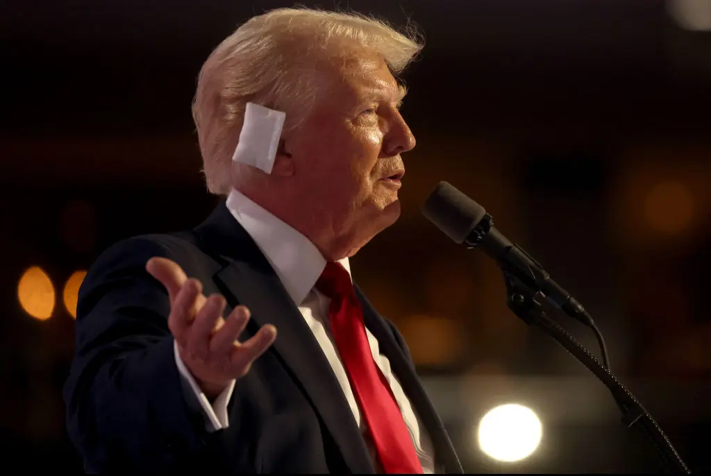 Trump addressed the nation at the at the Republican National Convention. Credit: Spencer Platt/Getty 