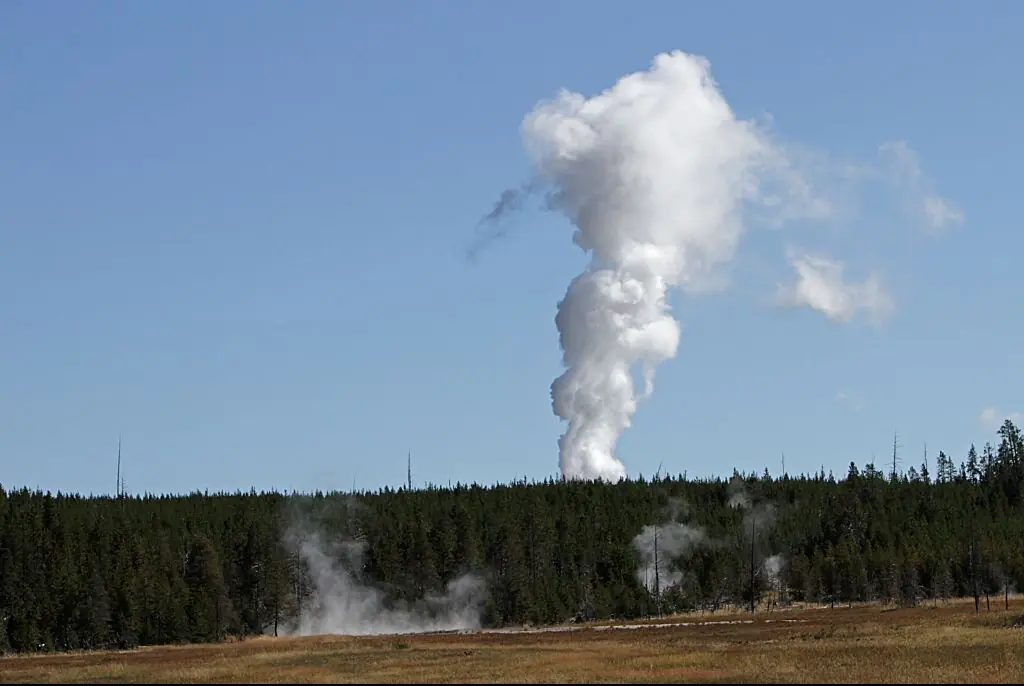 Steamboat Geyser in the Norris Geyser Basin, Yellowstone National Park, Wyoming. Credit: Smith Collection/Gado / Getty