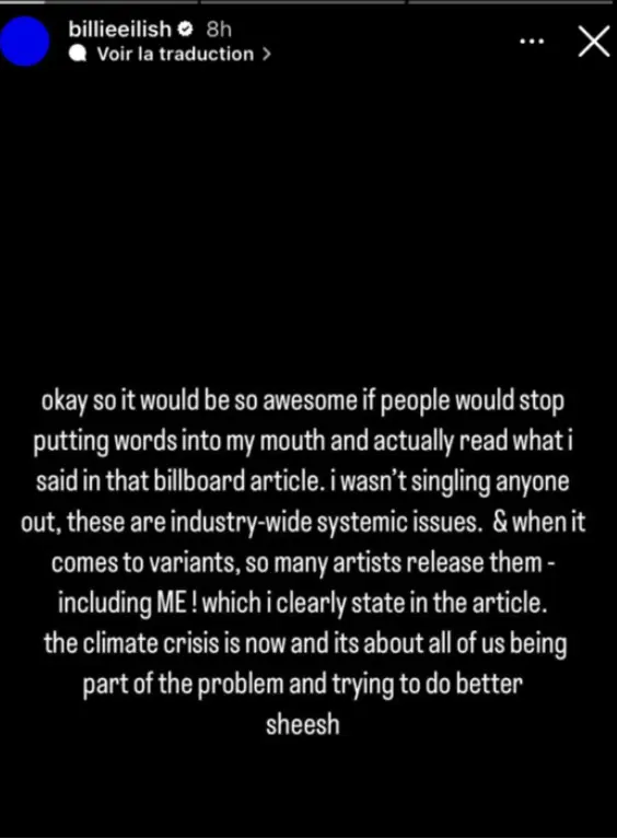 Credit: Billie Eilish / Instagram