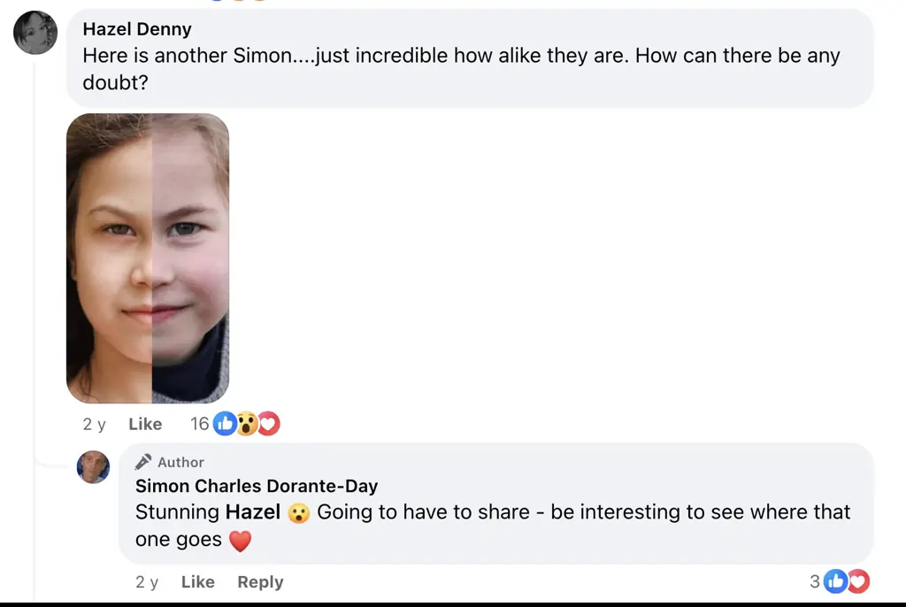 One person said it was "incredible how alike" the two girls are. Credit: Facebook