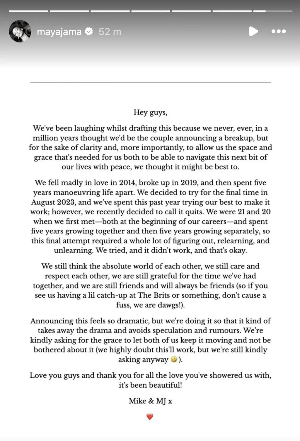 Stormzy and Maya Jama have announced their break-up. Credit: Instagram/MayaJama