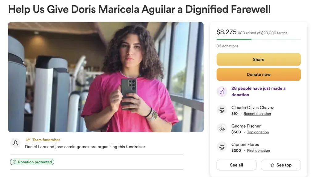 A GoFundMe has been set up to help with her funeral expenses. Credit: GoFundMe