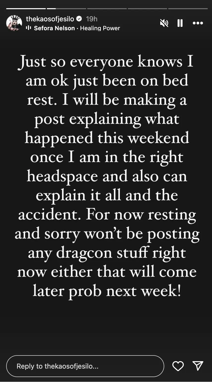 Kaos also released a statement. Credit: Instagram 