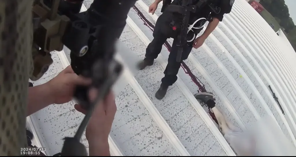 The footage shows Crooks' lifeless body. Credit: Beaver County Emergency Services Unit